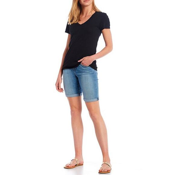 New JEN7 by 7 For All Mankind's Rolled Cuffs Denim Bermuda Shorts - Picture 2 of 9